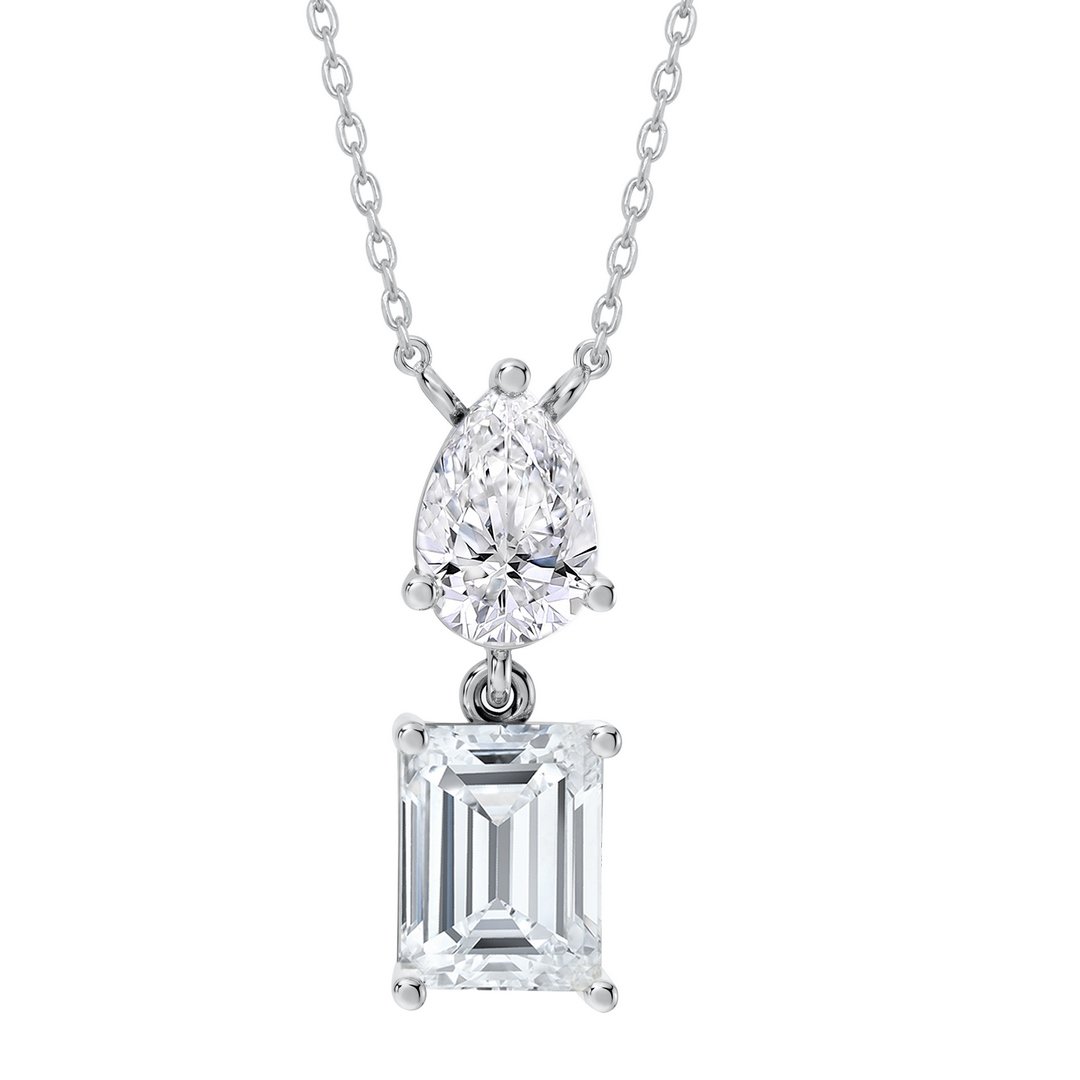 LG - 14K 1.05CT D-PENDANT WITH CHAIN LDS EME/PER P:0.28,E:0.77 CERTIFIED